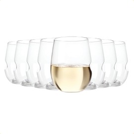 govino The original shatterproof wine glass – reusable, dishwasher safe, BPA-free, durable, crystal clear stemless white wine glasses for indoor, outdoor and everyday use | 12 oz. Each | Set of 8.