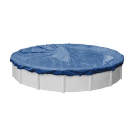 Robelle 18 ft Professional Blue Winter Pool Cover for Above Ground Pools, 4 ft Overlap (22 ft Cover Size), Solid 12 x 12 Scrim, 3.7 oz/yd2, 15-Year Warranty, Style: 2718-4A