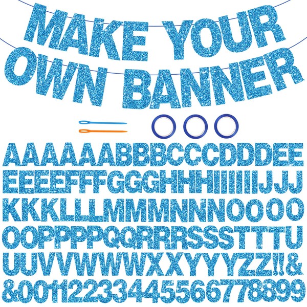 BEISHIDA 116 PCS Glitter Sky Blue DIY Letter Banner Kit