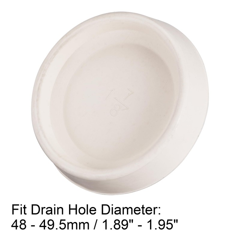 sourcing map Rubber Sink Plug, Drain Stopper White Fit 48-49.5mm