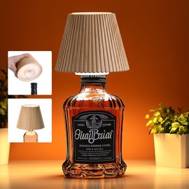 WILIT Wireless Bottle Lamp Shades for Table Lamps, 3 Level Brightness Bar Lights for Home Bar, Rechargeable Cordless Lamp for Bedroom Bar&Restaurant, Modern Wine Bottle Light, Gifts for Women
