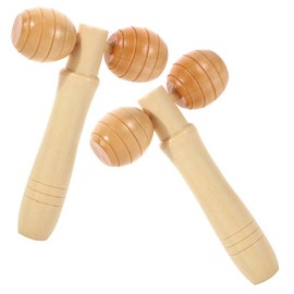 Healvian 2pcs Deep Tissue Massage Roller Wooden Handle Manual Face Neck Relaxation Tool for Home and Travel Use Lightweight and
