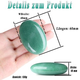 AWARDSEN 1 x 2.4 Inch Green Aventurine Gemstones, Large, Crystal Oval Healing Crystal for Reiki Healing, Wiccan Deliveries, Balancing Meditation Accessories