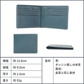 Boosters Men's Bifold Wallet, Genuine Leather, No Coin Purse, Thin, blue (dark)