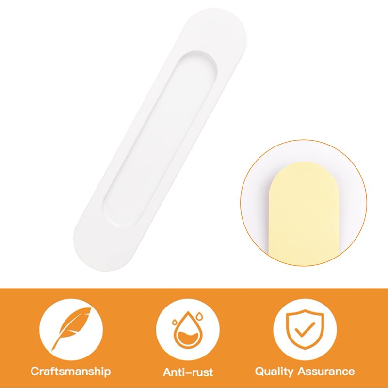 MOROBOR 18CM Self-Stick Oval Sliding Door Pulls, 2pcs Warm White