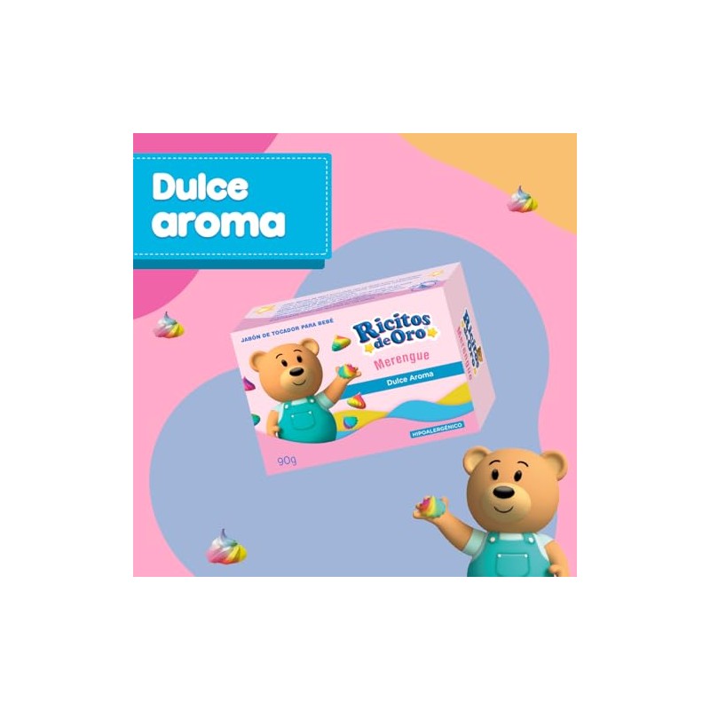 Ricitos de Oro, Jabón Corporal en barra Merengue, 90 g