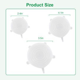 Small Silicone Stretch Lids – 6 Pack Reusable Food Covers,Flexible Silicone for Bowls, Containers, Fruits – Airtight & Leakproof Seal for Kitchen Storage (Transparent)