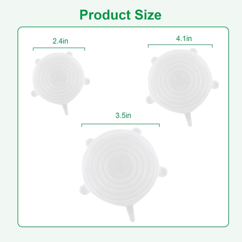 Small Silicone Stretch Lids – 6 Pack Reusable Food Covers,Flexible