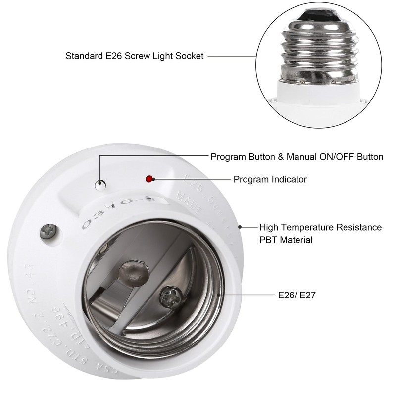 DEWENWILS Remote Control Light Bulb Socket, Wireless Light Socket Switch