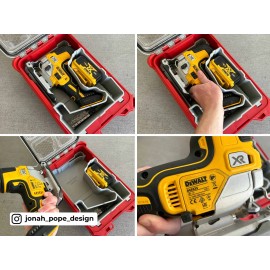 Jonah Pope Design Milwaukee Packout Insert for Dewalt Barrel Handle Jigsaw (Insert Only) - Safety Green