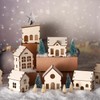 AceOrbit 96 Pcs DIY Christmas Village Houses Wooden Crafts Rustic