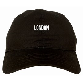 Kings Of NY City of London England Simple Underline 6 Panel Dad Hat Cap Black