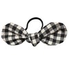 Black Gingham Knot Ponytail Hair Bow Tie