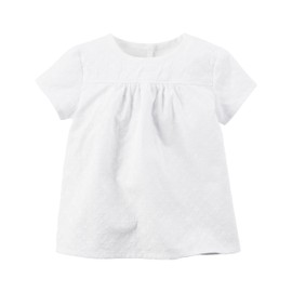 Carter's Baby Girls' Eyelet Lace Top - White (3 Months)