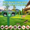 2 Pack Solar Ultrasonic Cat Repellent Outdoor, Waterproof Solar Animal