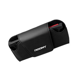 [Haomilimi] ROOMY Specialized Car Glasses Case, Sunglasses Holder, Sun Visor Pocket, Leather Material x Magnetic Closure, Compatible with Most Vehicles, Easy Installation, Car Organization, Black