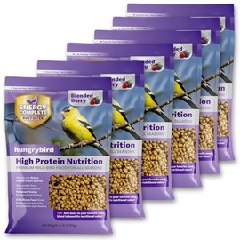 HUNGRYBIRD Energy Complete-High Protein Suet Bites - Berry, 6-Pack