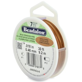 Beadalon 7-Strand Stainless Steel 0.018-Inch Bead Stringing Wire, 30-Feet, Satin Copper