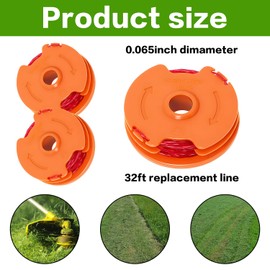 FUSHUI Replacement Spool, WA0007 Strimmer Line, Strimmer Spool, Autofeed Spool and Line for McGregor MET6032 MET4530 MET3525 Worx WG119E Strimmer