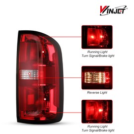Winjet - Tail Lights Assembly with Bulbs & Harness Compatible with 2015 2016 2017 2018 2019 2020 2021 2022 Chevy Colorado Rear Taillight Brake Taillights Replacement (Right Passenger Side)