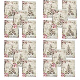 Christmas Cards Set of 20 Size 4x5” Flat  Xmas Cards With Envelopes  #CXT20
