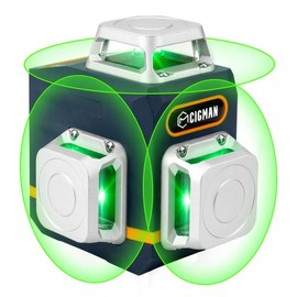 CIGMAN 3x360° Self Leveling Line Laser Level Cross Line for Wall Hanging Picture Frame Leveling, Rechargeable Battery, Remote Control & Magnetic Bracket Included, 100ft Working Distance, 701SE,TikTokShopSpringGlowUp:_801