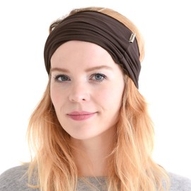Mens Head Wraps Elastic Bandana - Japanese Headband Workout Women Hair Brown