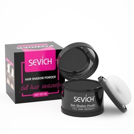 (Black) - Instantly Hair Shadow - Sevich Hair Line Powder, Quick Cover Grey Hair Root Concealer with Puff Touch, 4g Black