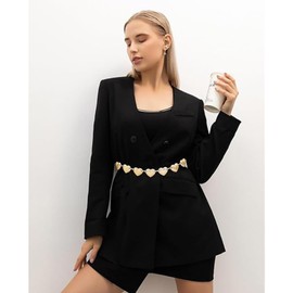 Women's Chain Belt Waist Chain Turquoise Waist Belt Adjustable Metal Western Cowgirl Belt for Dress, Metal