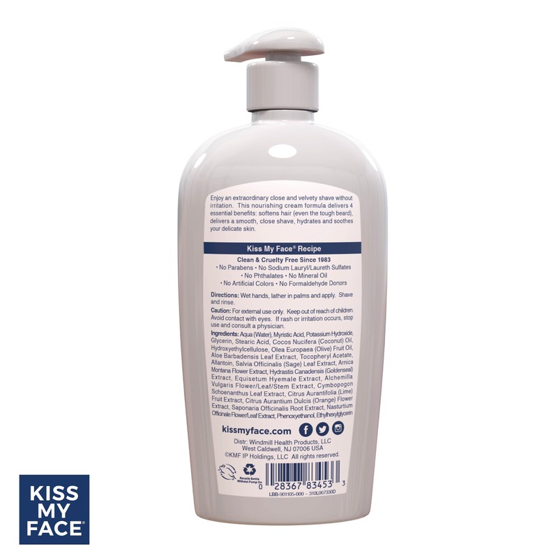 Kiss My Face 4-in-1 Moisture Shave, Cool Mint 11 oz