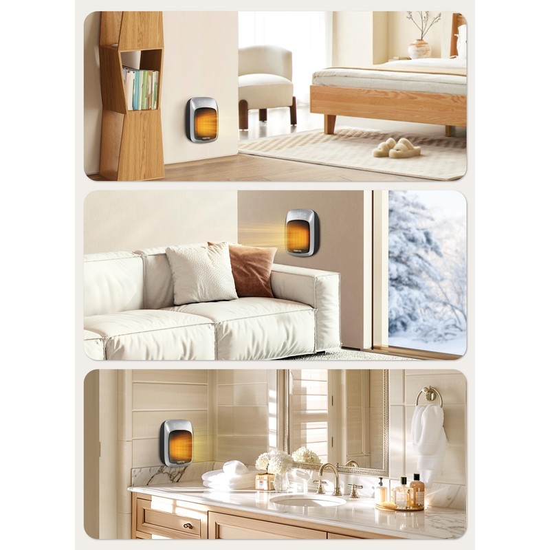 GiveBest Plug in Wall Space Heater With Remote, 800W Small