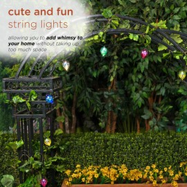 Alpine Corporation RGG1018SLR Solar-Powered Air Balloons String Lights w/Cool White LED, Colorful LED Decor, 3", Multi