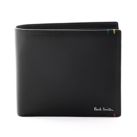 Paul Smith Men's Bi-Fold Wallet, Genuine Leather, Shop Bag, 1 Cleaning Cloth Included, Black