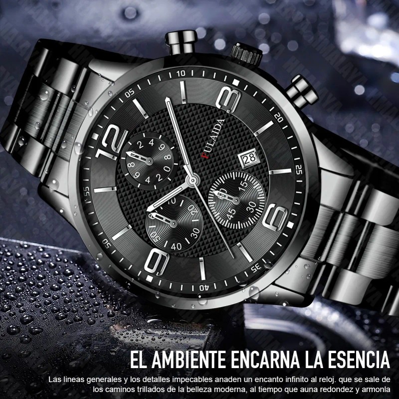 7pcs Reloj De Hombre Con Correa De Metal Con Fecha