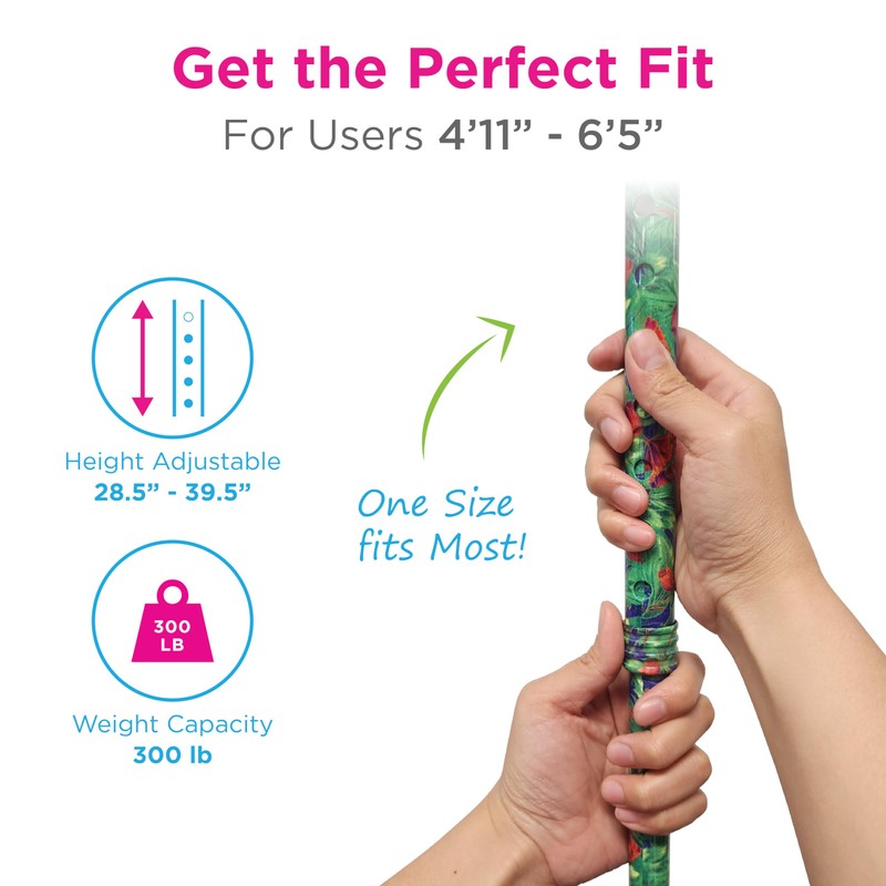 Nova Joy Designer Offset Quad Cane for Seniors - Unisex