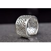 Silver Women's Heart Ring Wide 925 Sterling Size Adjustable Ornament