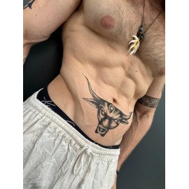 BC204x2 Temporary Bull Tattoo Bull Temporary Bull Tattoo Arm Tattoos 2 Sheets