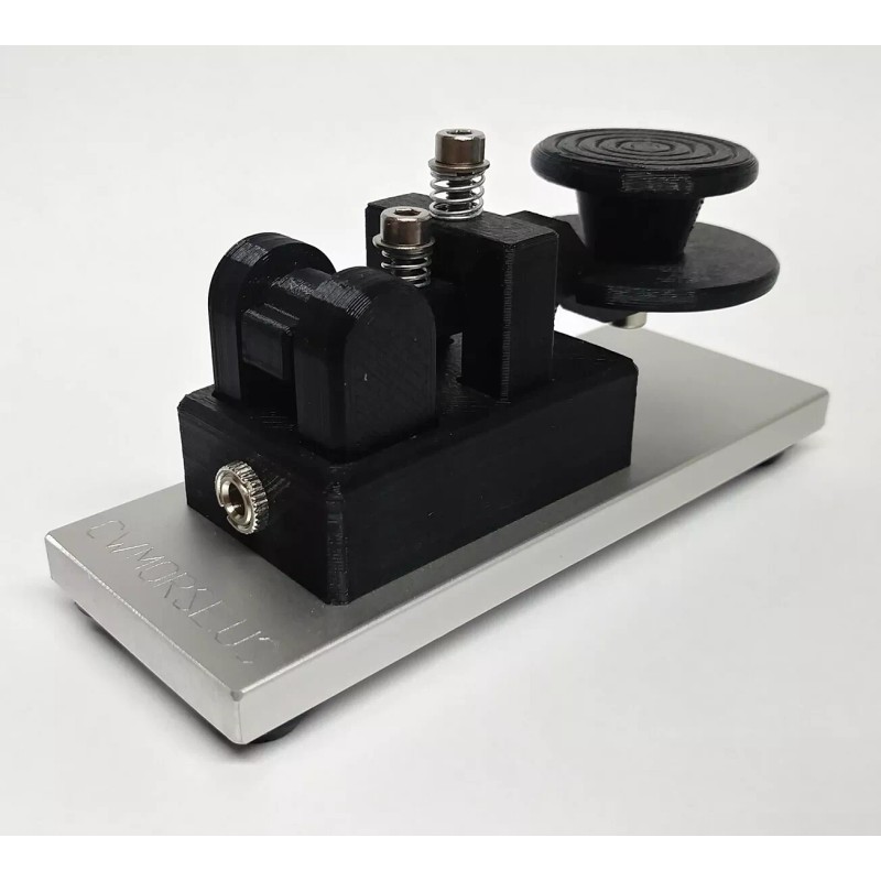 cwmorse.us Black Morse Code Straight Key With Skirt & Aluminum