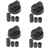 Kit of 4 universal handles for gas cooker black interlocking