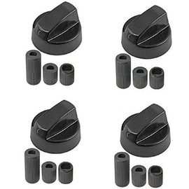 Kit of 4 universal handles for gas cooker black interlocking 6-7 - 8 mm 4 pieces