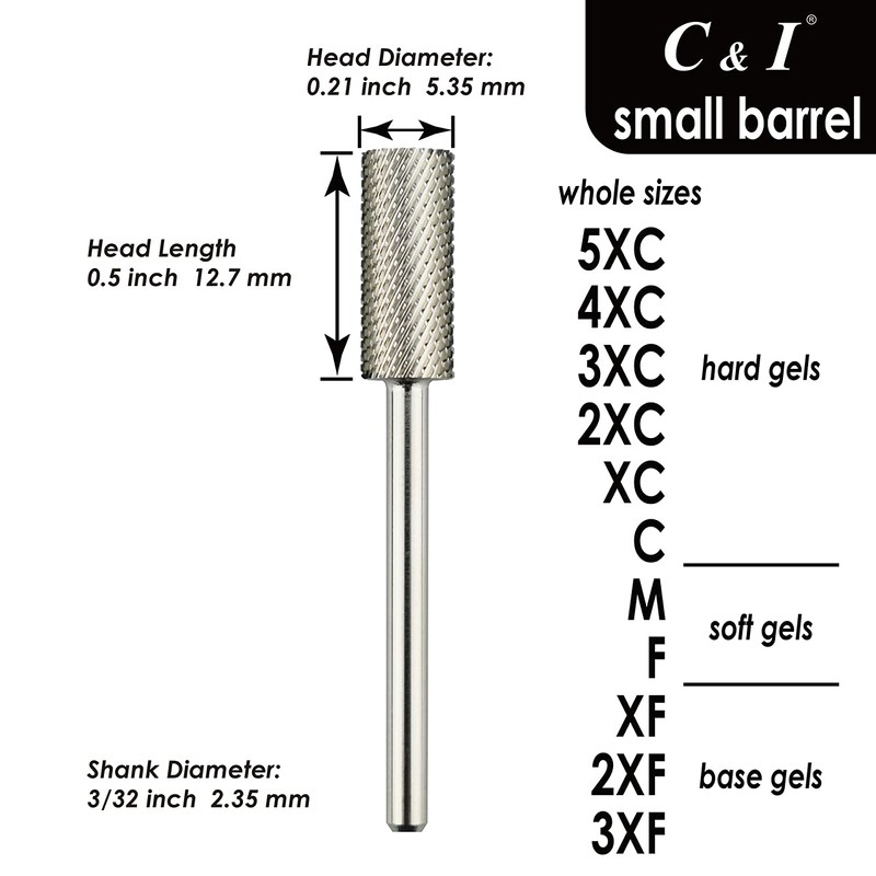 C & I Small Barrel Nail Drill Bits, Professional Electric