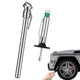 2 Pcs Tyre Pressure Gauge Stainless Steel Tyre Safety Kit Include Tyre Tread Depth Gauge and Tire Air Pen Pressure Gauge Portable Tire Pressure Gauge for Cars Motorcycles Trucks Buses