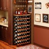Sonyabecca 48 Bottles Wine Rack Freestanding Floor with Wood Top,