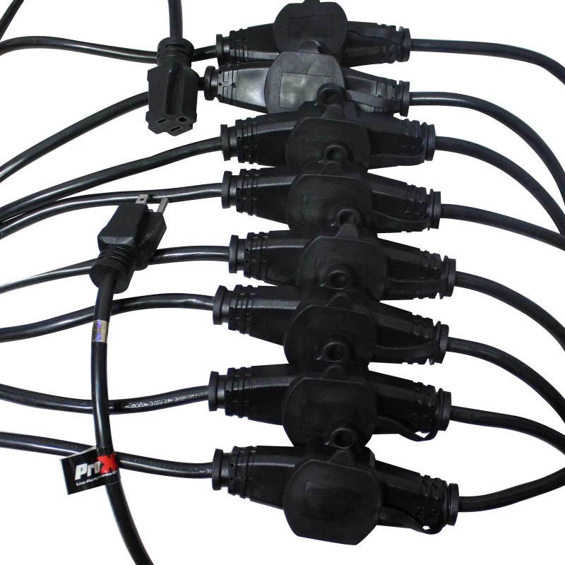 XC-MEP14-529 ProX 52FT 110V Male to 9 Outlet 110v Edison