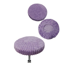 Shukii Stool Covers - 2 Pack Soft Slipcover with Elastic Cushion for Bar Round Chair (Purple, Extra Large)