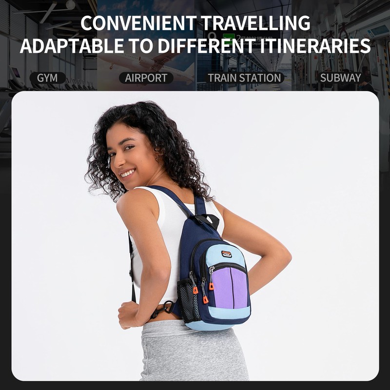 O-TBOST Small Sling Bags for Women Crossbody Backpack Multi-Pocket Adjustable