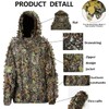 Monfasye Ghillie Suit, 3D Leafy Camo Hunting Suits Breathable Woodland