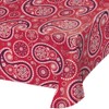 Creative Converting 329662 Red Paisley Print Plastic Tablecloth