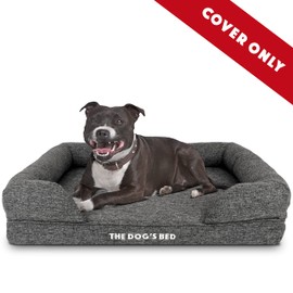 Replacement Outer Cover ONLY (OUTER COVER ONLY - NO BED, NO WATERPROOF INNER) for The Dog's Bed, Washable Oxford Fabric, Medium (Grey Linen)
