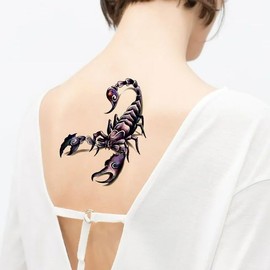 2Pcs 3D Scorpion Temporary Tattoos Temporary Tattoos Stickers Fashionable Fake Tattoos Removable Waterproof Body Art Tattoo Stickers for Men Women Teens Girls Boys (Scorpion) Temporary Tattoos，Makeup